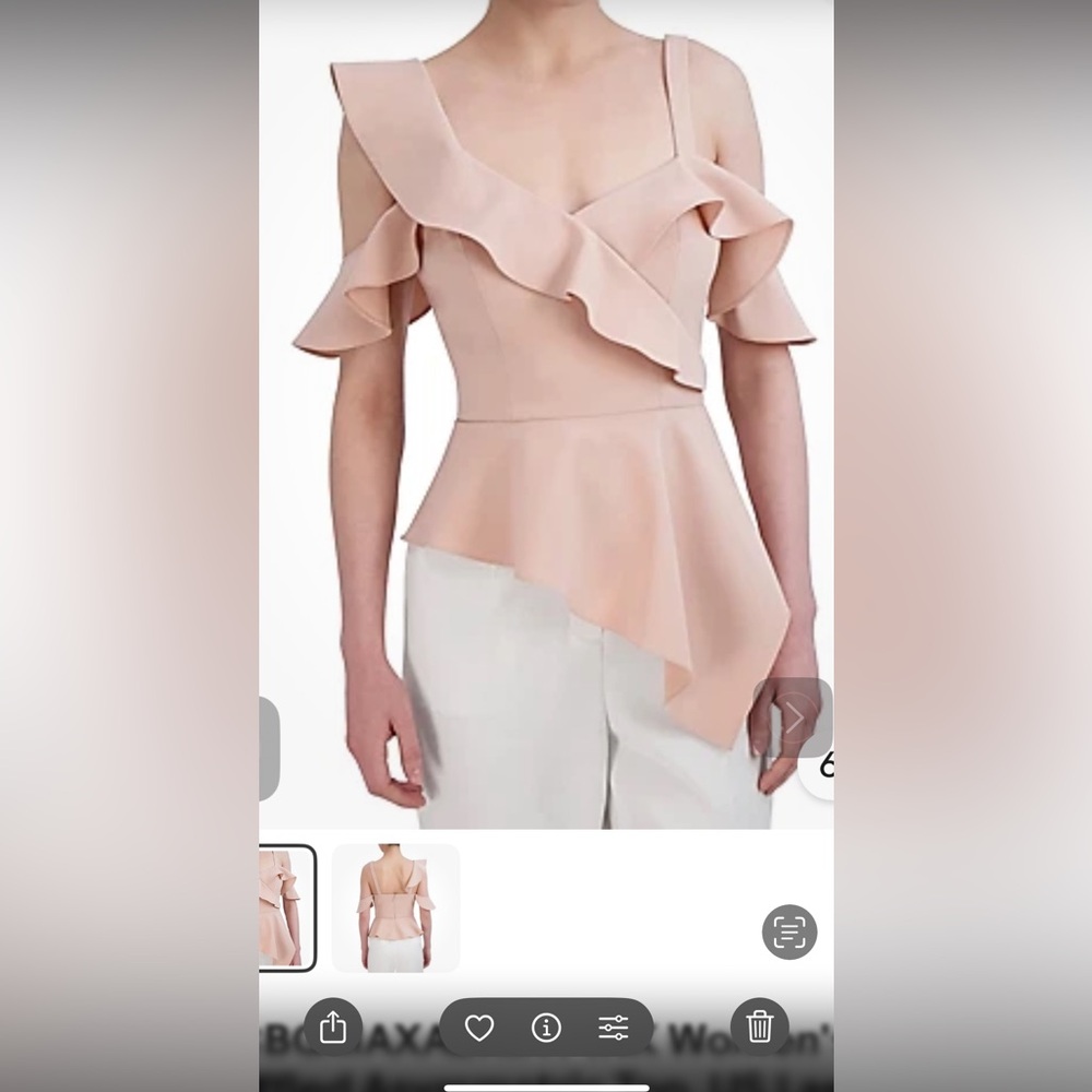 BCBG Blush Pink Off-Shoulder Blouse